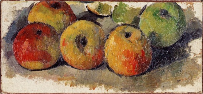 1877-78 Five Apples oil on canvas 12.7 x 25.4 cm Private Collection